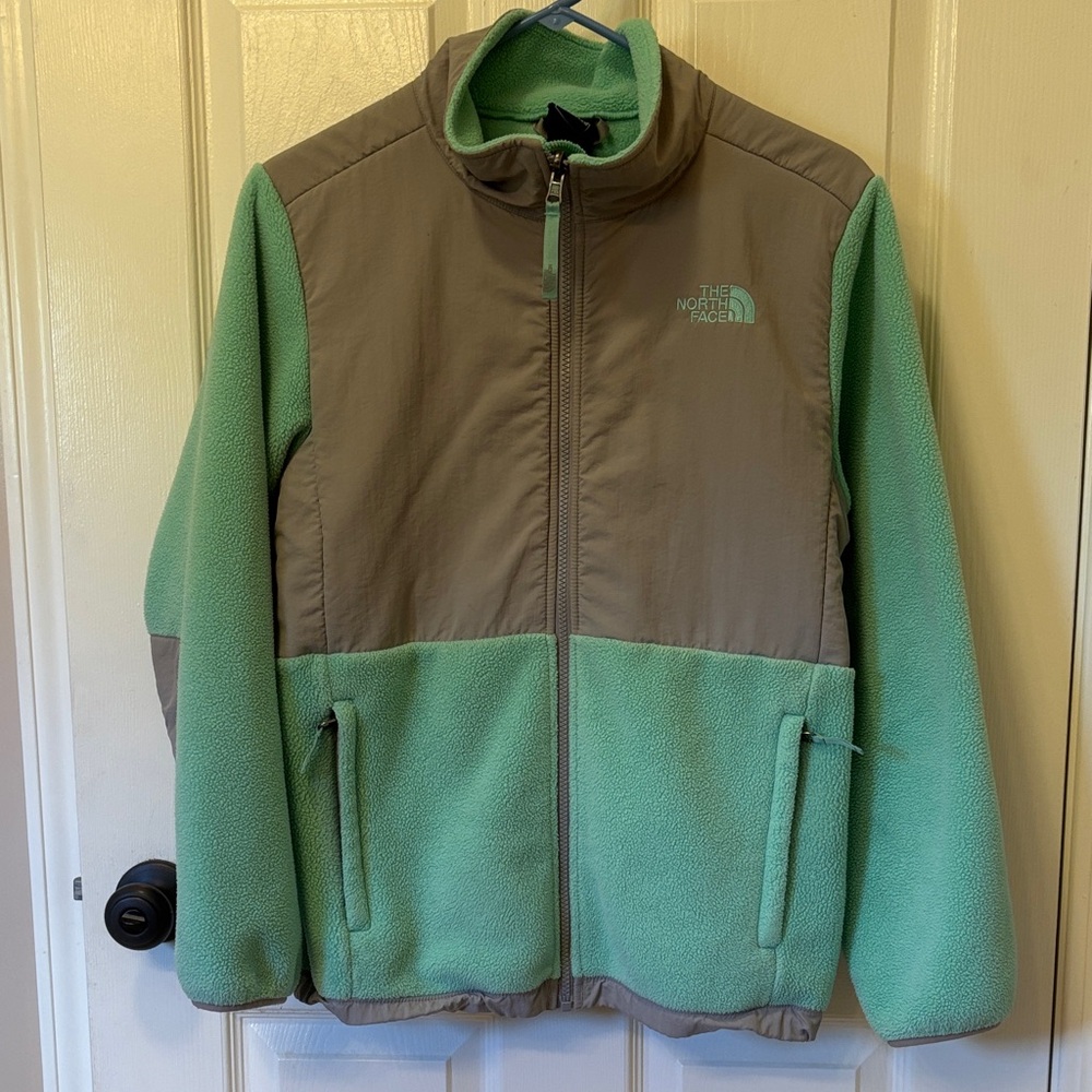 North Face Denali green fleece jacket Girls size XL (18)